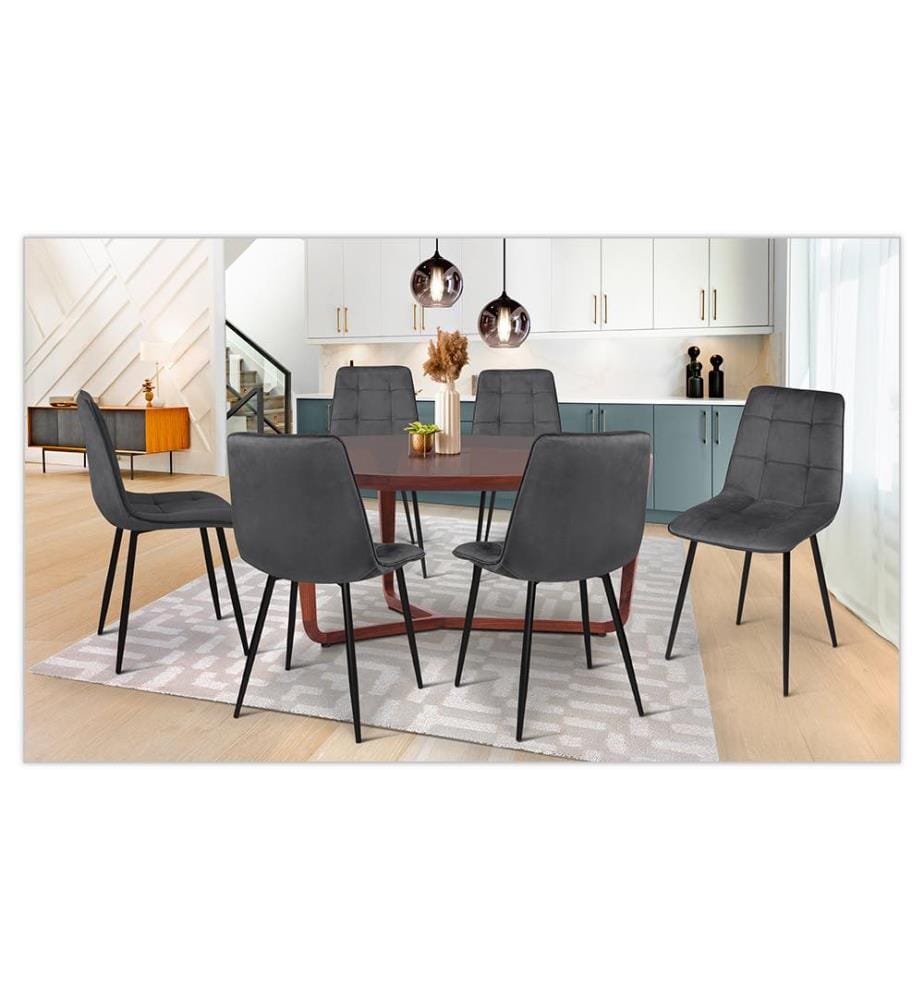 Set di 6 Sedie Linda 46 x 55 x 88 cm - Grigio Scuro