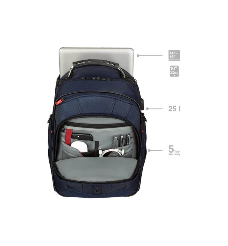 Zaino Pegasus Deluxe con Scomparto per Laptop da 14"-16" e Scomparto per Tablet, 25 L - Blu Marino
