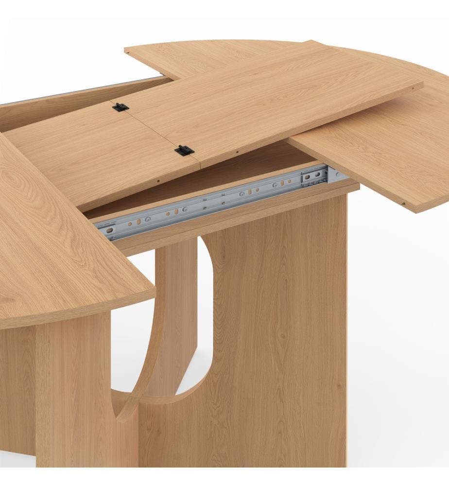 Ausziehbarer runder Esstisch Mathis Holz Ø110-150cm