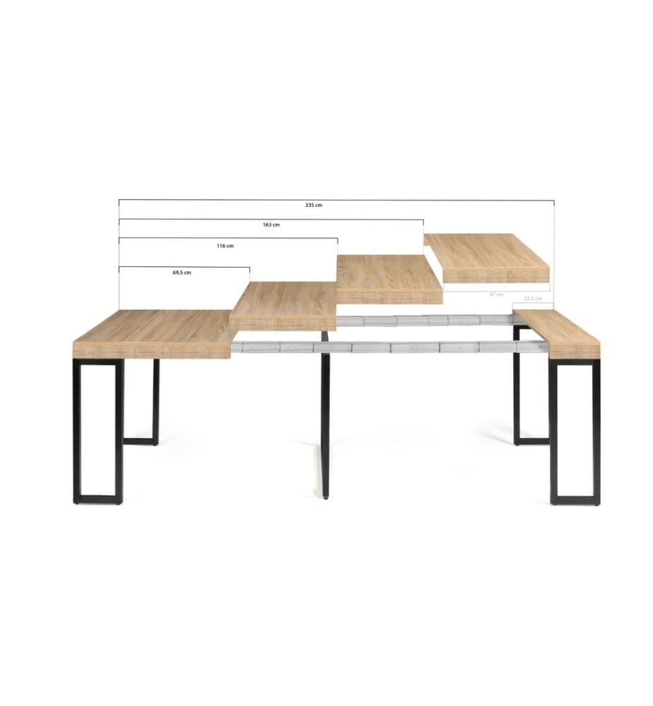 Table de Repas et Console Extensible Memphis 235 x 90 x 75 cm -