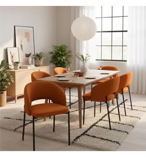 Lot de 2 chaises Greta en tissu 55x52x78 cm - Orange et Anthracite