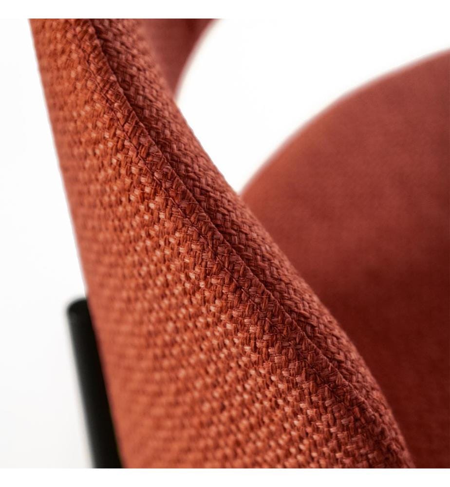 Lot de 2 chaises Greta en tissu 55x52x78 cm - Orange et Anthracite