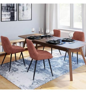 Lot de 4 Chaises Olivia assise terracotta pieds métal - Terracotta