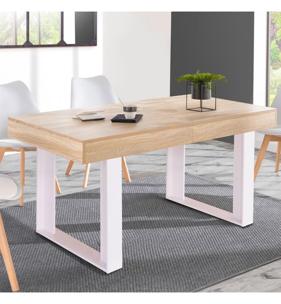 Brixton Extensible Dining Table 160-200 x 80 x 75 cm - White