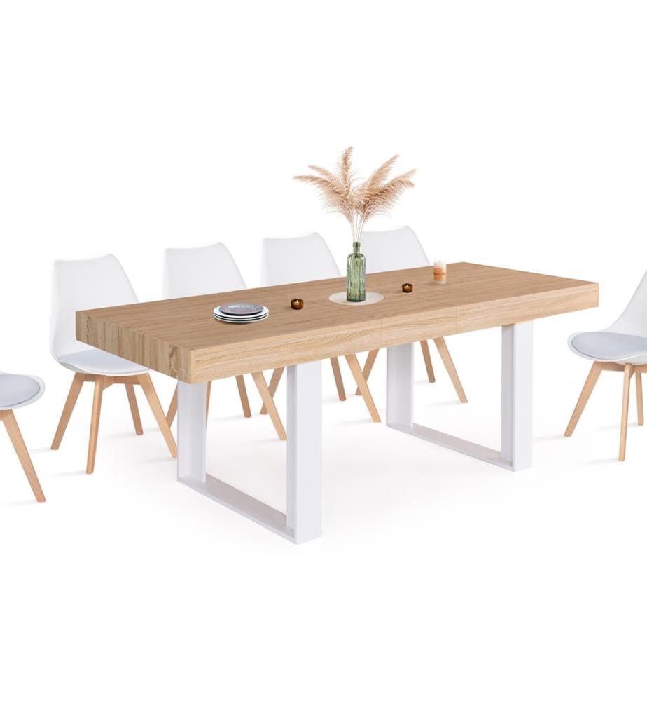 Brixton Extensible Dining Table 160-200 x 80 x 75 cm - White