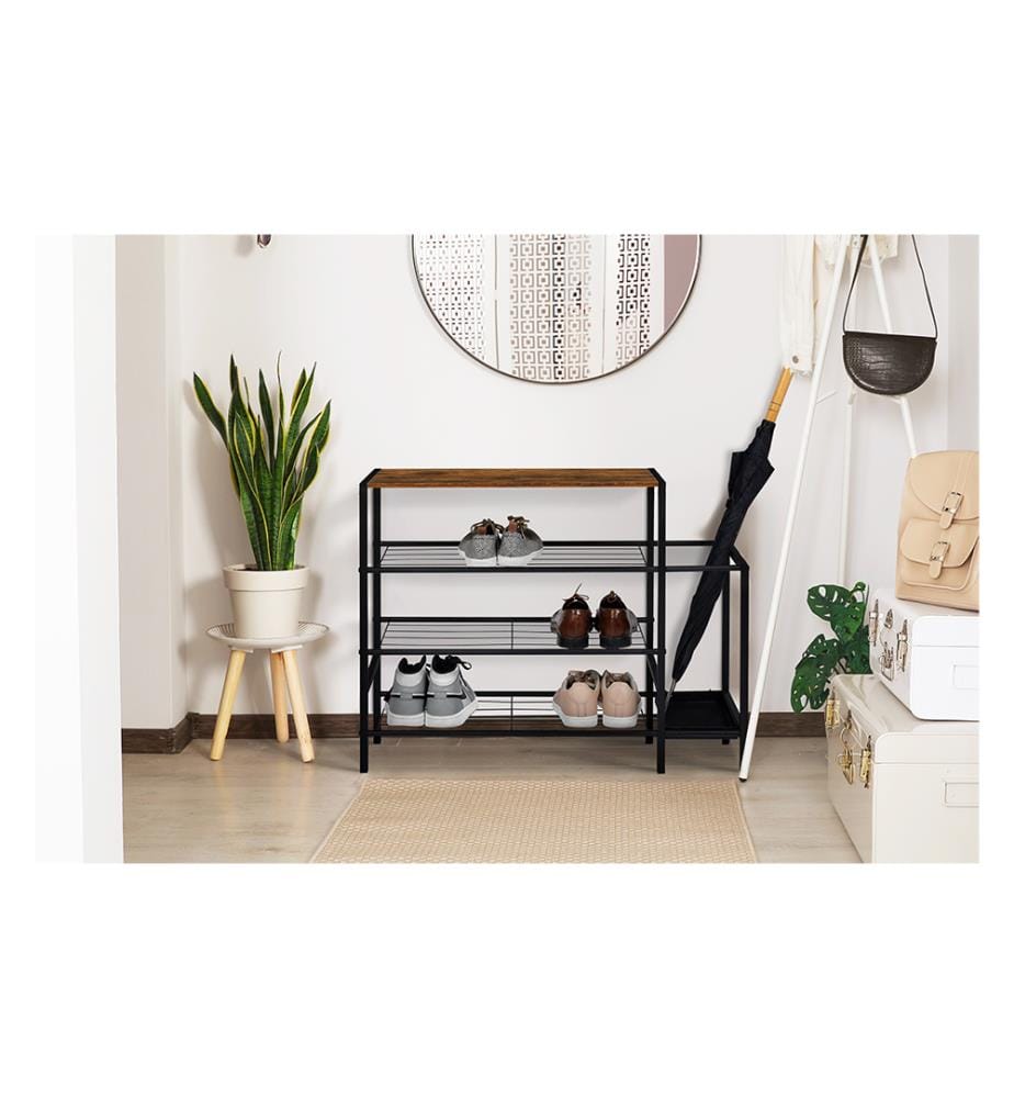 Schuhmöbel Elize 80 x 30 x 60 cm - Schwarz & Braun