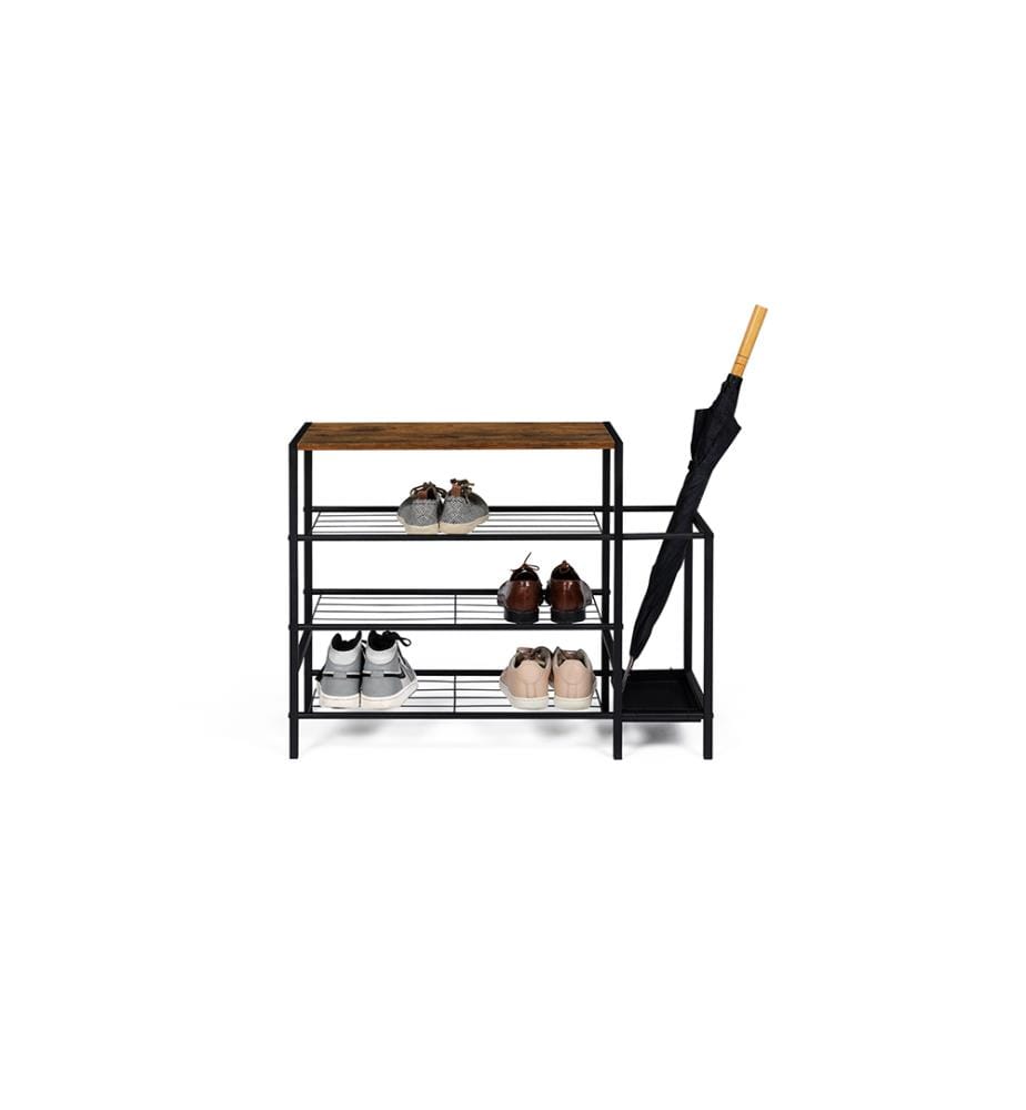 Schuhmöbel Elize 80 x 30 x 60 cm - Schwarz & Braun