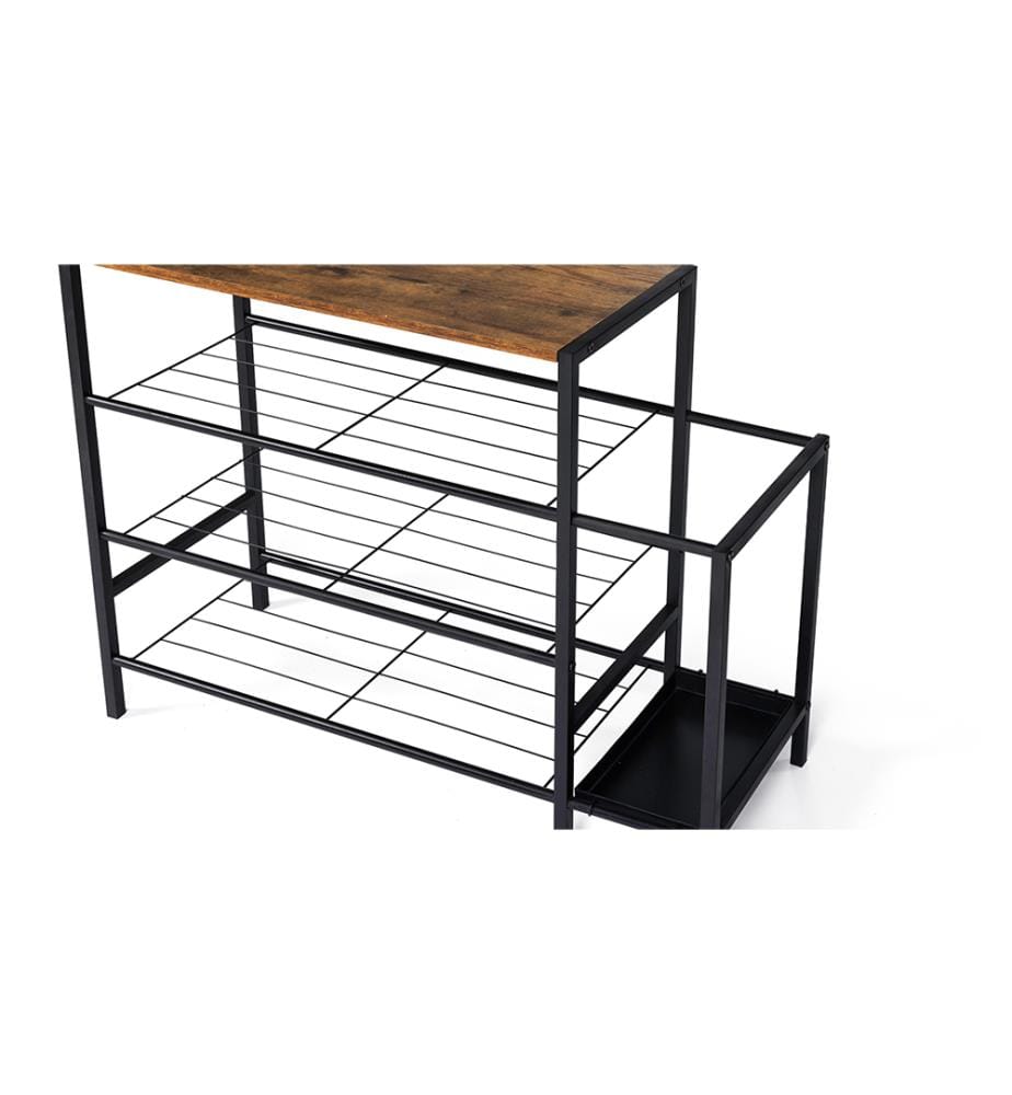 Schuhmöbel Elize 80 x 30 x 60 cm - Schwarz & Braun