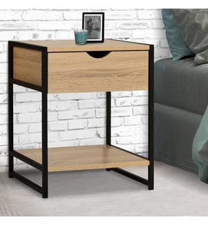 2er-Set Nachttische Memphis 40 x 40 x 50 cm - Braun & Schwarz