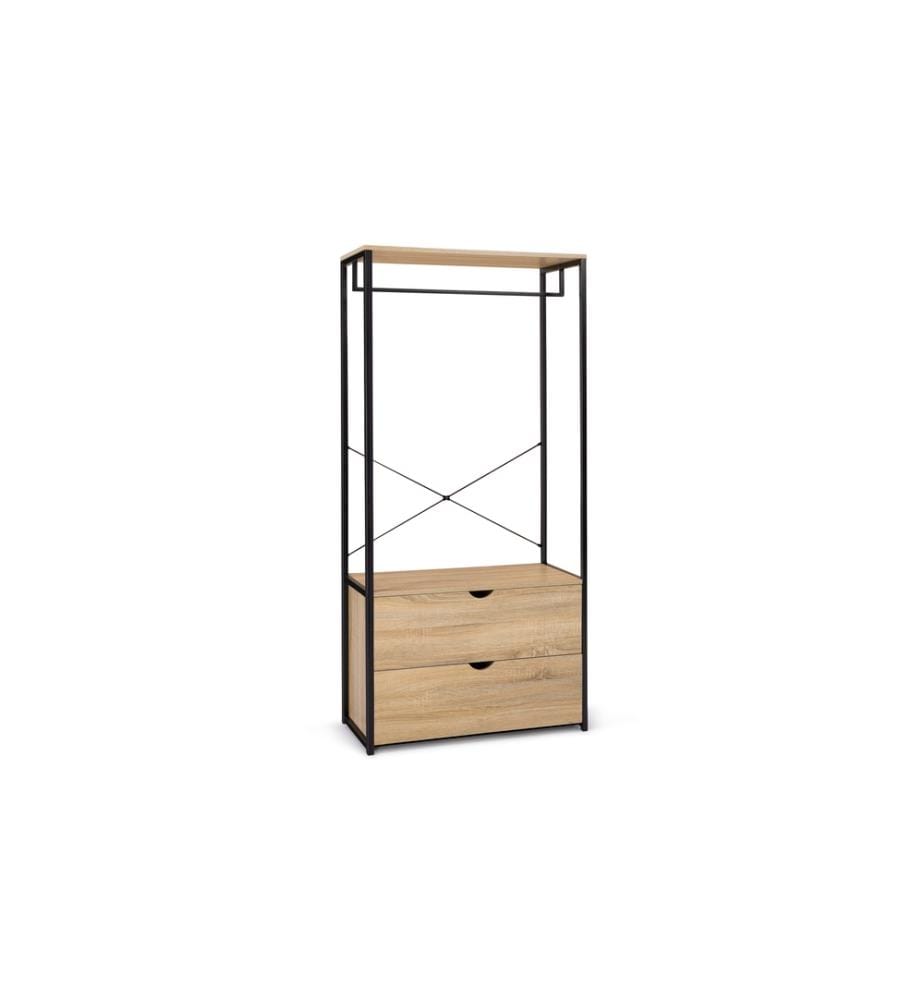 Ankleidezimmer Memphis 80x40x167cm - Holz und Metall