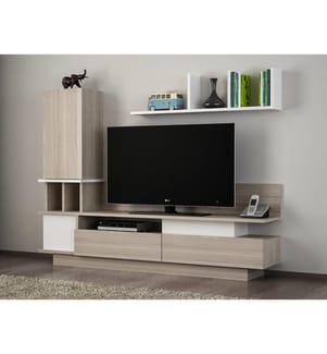 TV-Möbel, Weiss, Cordoba, Melaminbeschichtete Spanplatte