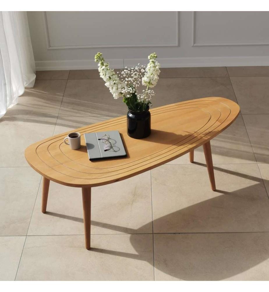Couchtisch, Teak, Gestell: Hochwertiges Kiefernholz, Beine: Buchenholz