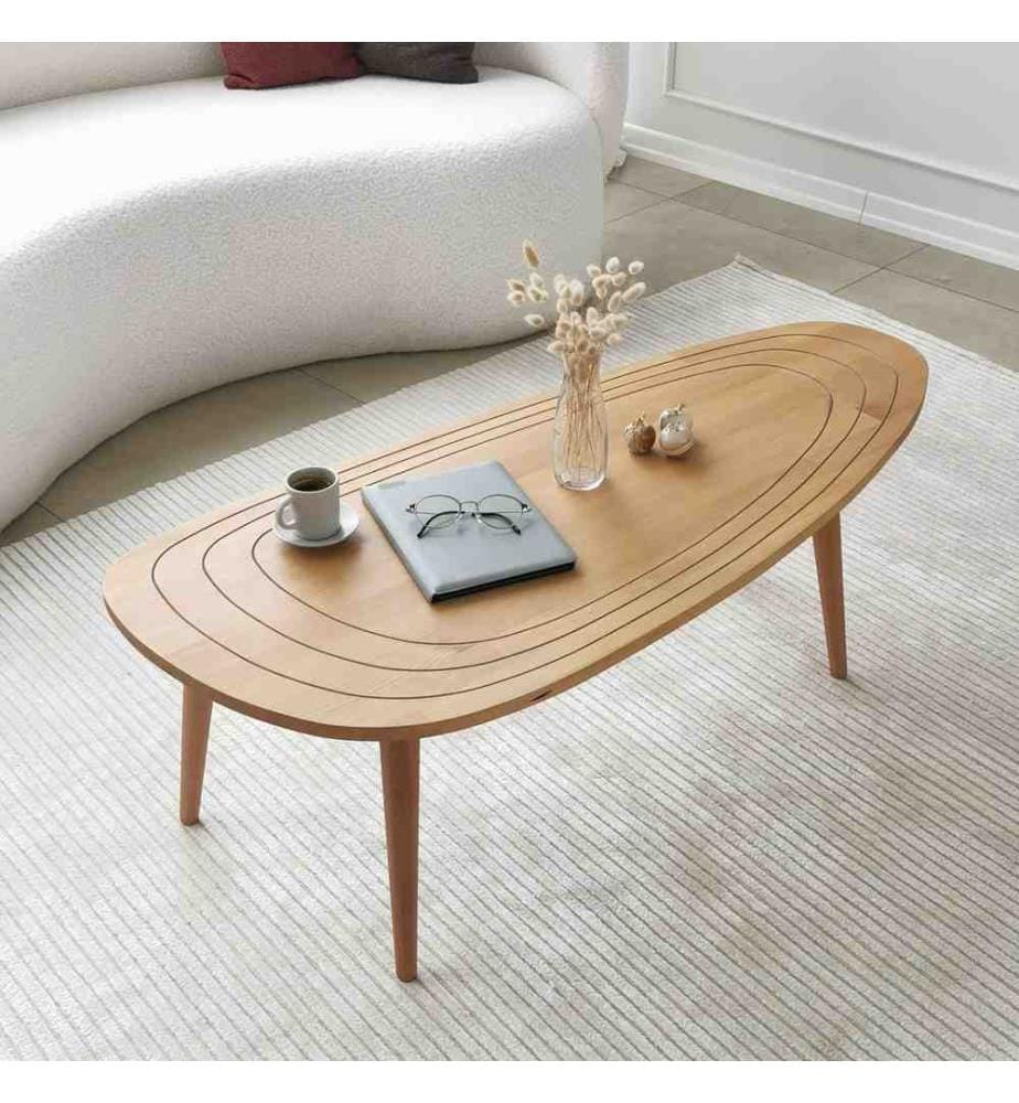 Couchtisch, Teak, Gestell: Hochwertiges Kiefernholz, Beine: Buchenholz