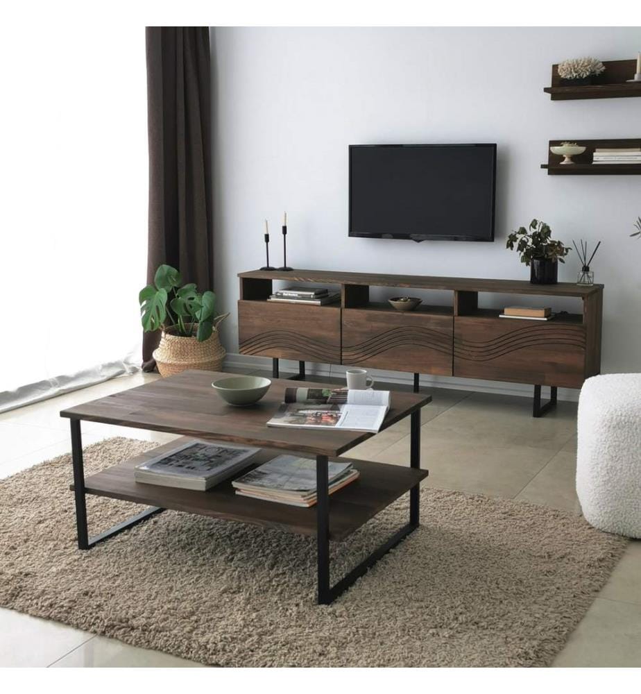 Nussbaumfarbe, Tv Schränke, 15X50X12 cm, Kiefer Massivholz