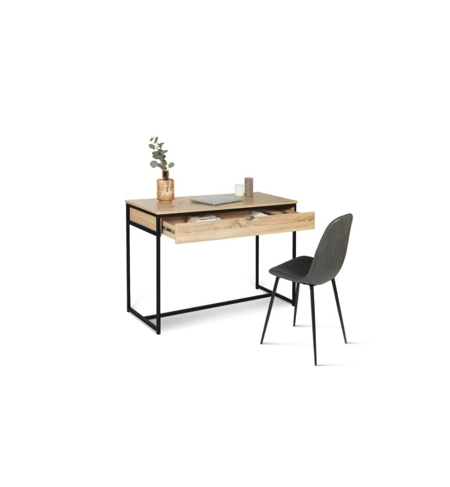 Bureau Memphis 110x75cm - Noir et Brun Clair