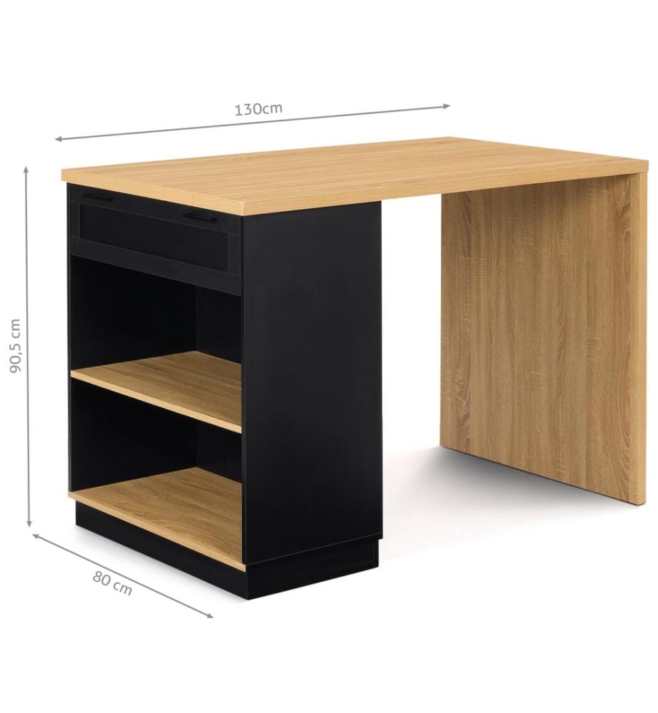 Marius Kitchen Island 130 x 80 90.5 cm - Black