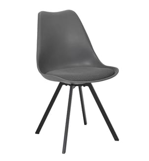 Lot de 4 Chaises avec Coussin Atome - Gris
