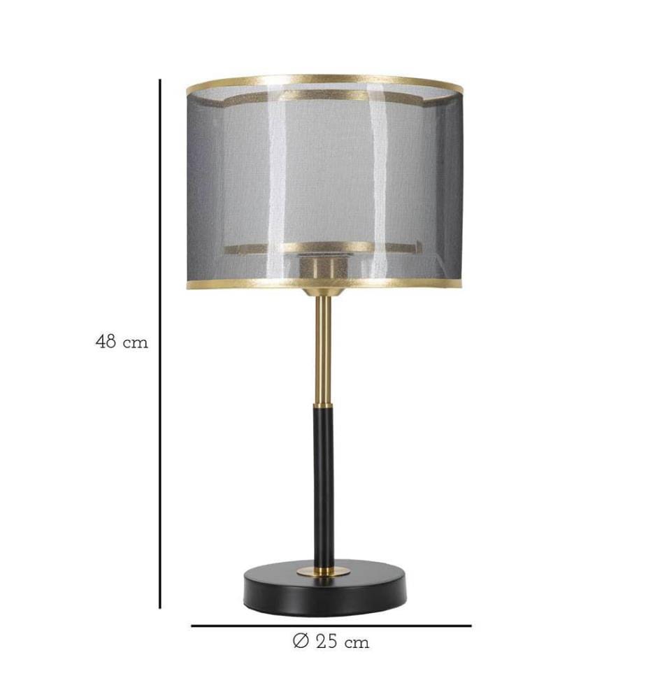 Tischleuchte Levels cm Ø 25 x 48 - Schwarz und Gold