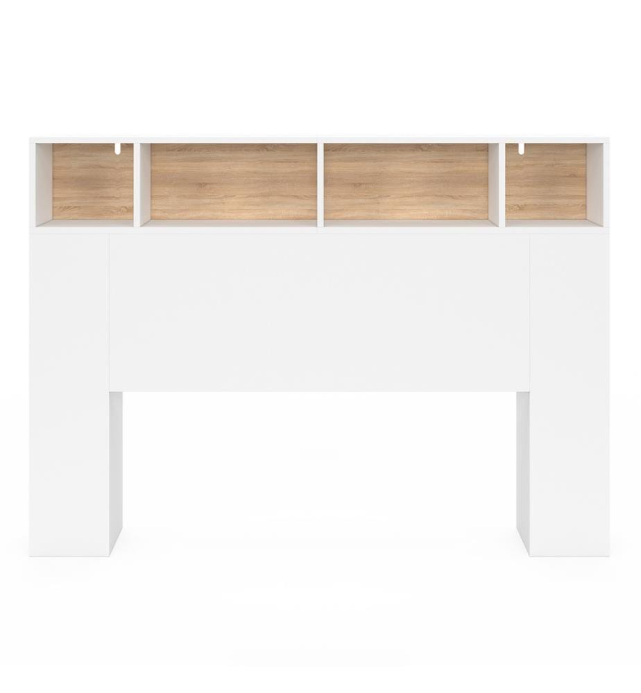 Kopfteil Léohe mit Stauraum 145cm - Weiss und Braun