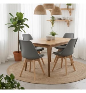 Lot de 4 chaises Carlotta en polypropylène 52x48,5x82 cm - Gris et marron