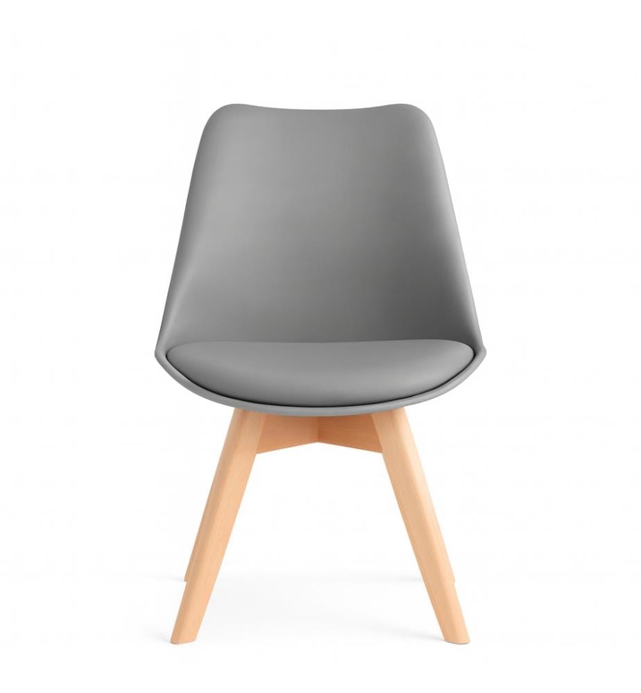 Lot de 4 chaises Carlotta en polypropylène 52x48,5x82 cm - Gris et marron