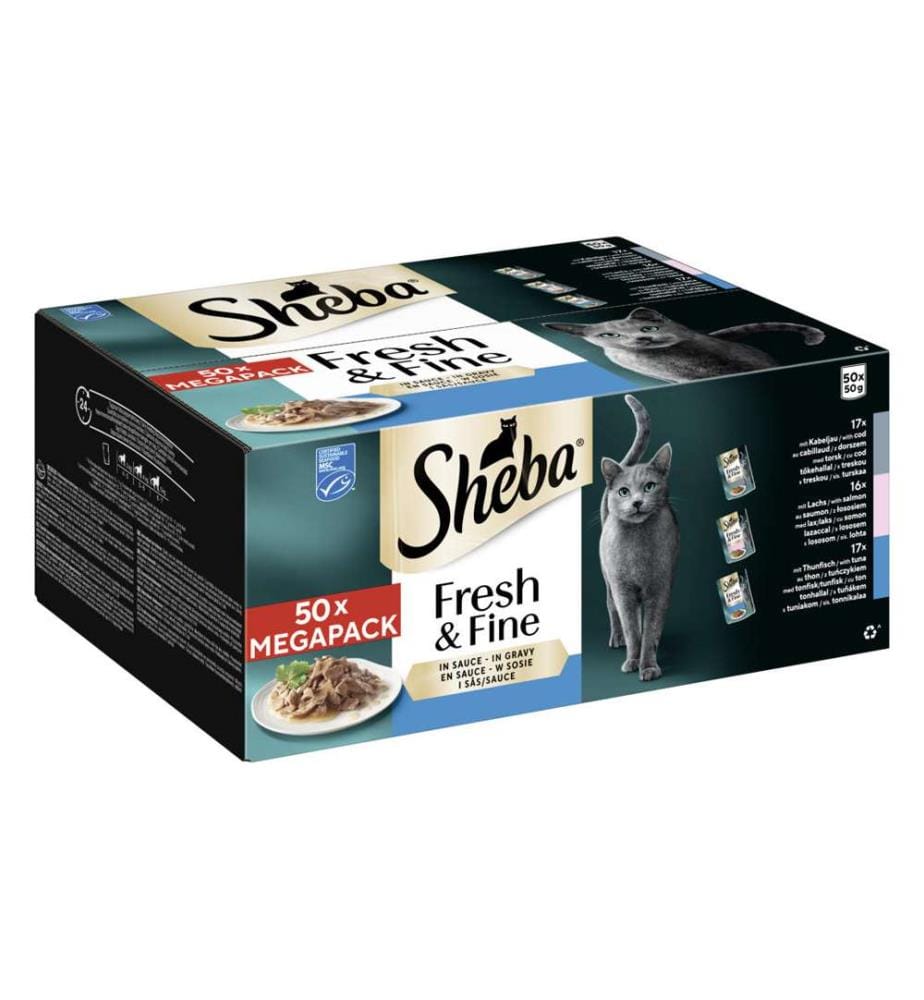 Multipack mit Kabeljau, Lachs und Thunfisch in MSC-Sosse - 50 x 50 g