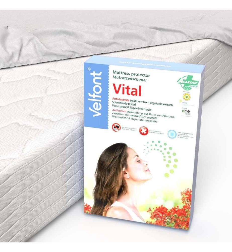 VELFONT - Acarsan Vital Antimilben Matratzenschoner - 200 x 200 cm