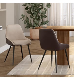 6er-Set Stühle Ornella - Taupe und Braun