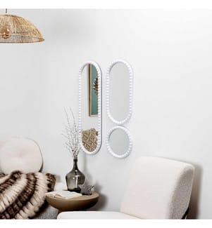 Lots de 3 Miroirs Corfus Blancs H75 cm – Blanc