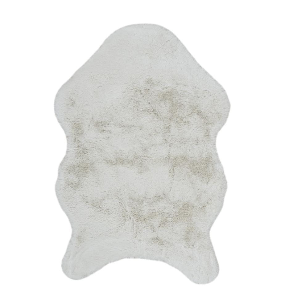 Fellimitat-Teppich Feinhaar Ecru - 60 x 90 cm