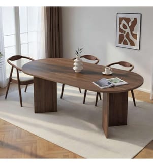 Dining Table, Walnut, 100% MELAMINE COATED PARTICLE BOARD