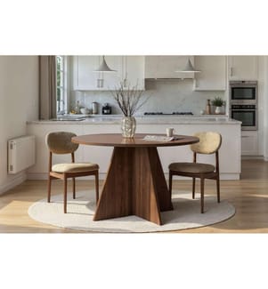 Dining Table, Walnut, 100% MELAMINE COATED PARTICLE BOARD