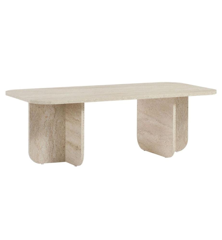 Couchtisch, Travertin, 100 % melaminbeschichtete Spanplatte