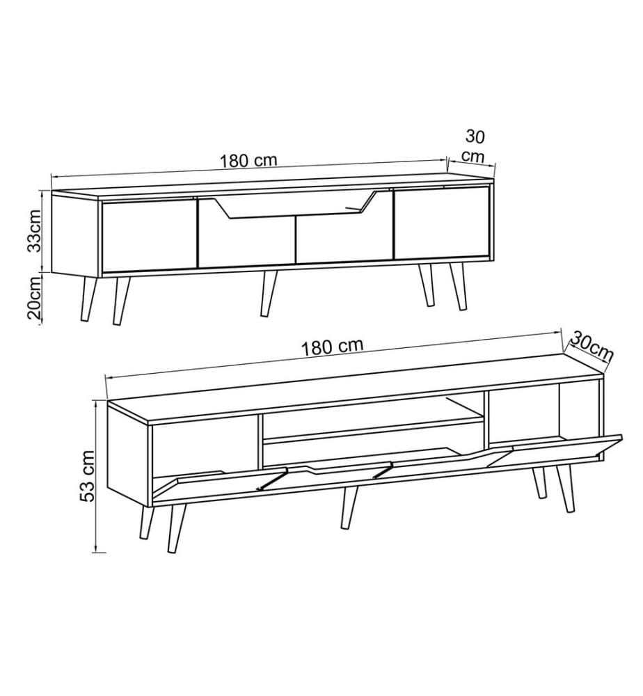 TV-Standfuss, Walnuss, 100 % MELAMINBESCHICHTETE SPANPLATTE