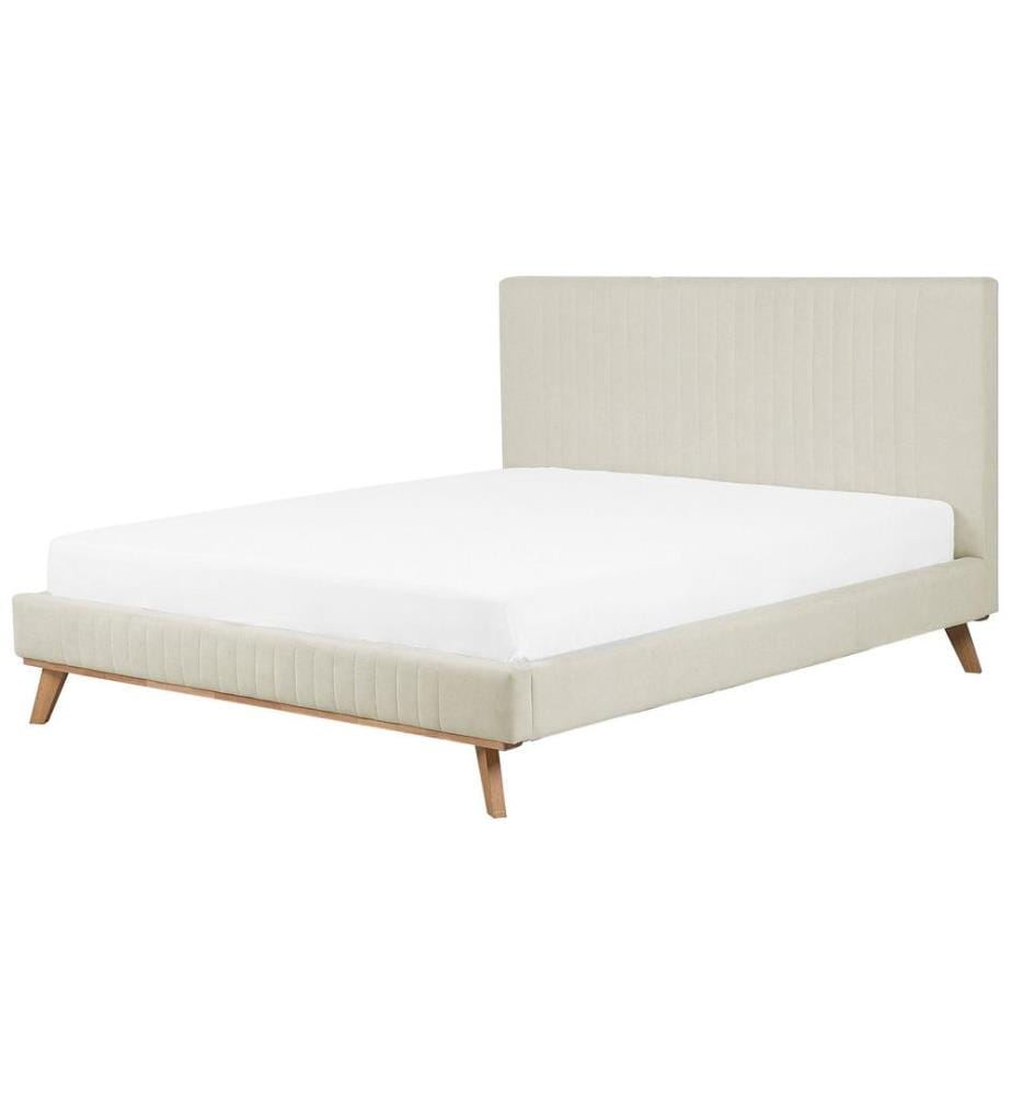 Letto Ciniglia TALENCE 180 x 200 cm Beige chiaro