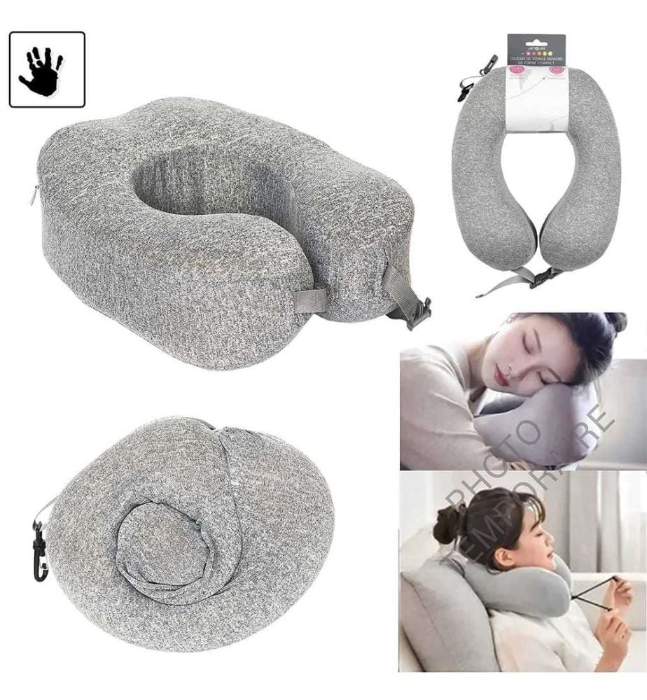 Coussin de Voyage à Memoire de Forme - Gris