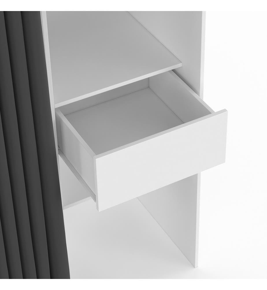 Ankleidezimmer Justine ausziehbar 120-180cm weiss 5 Schubladen Doppelsäule