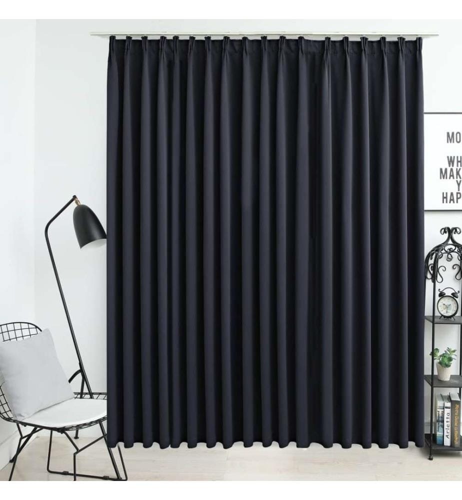 Verdunkelungsvorhang mit Haken Schwarz 290 x 245 cm