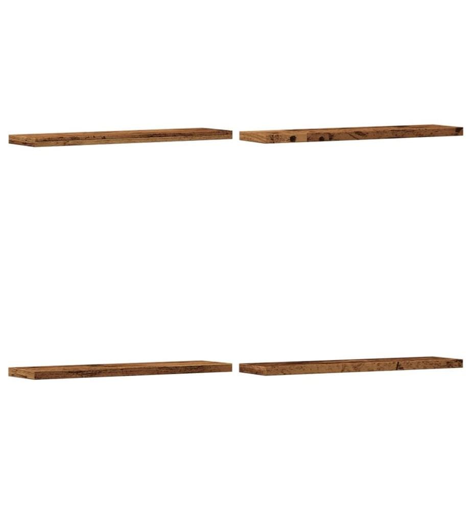 Wandregale 4 Stk. Altholz-Optik 40x10x1,5 cm Holzwerkstoff