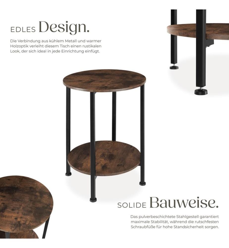 Beistelltisch Ballina 45x64 cm - Industrial Holz dunkel, rustikal
