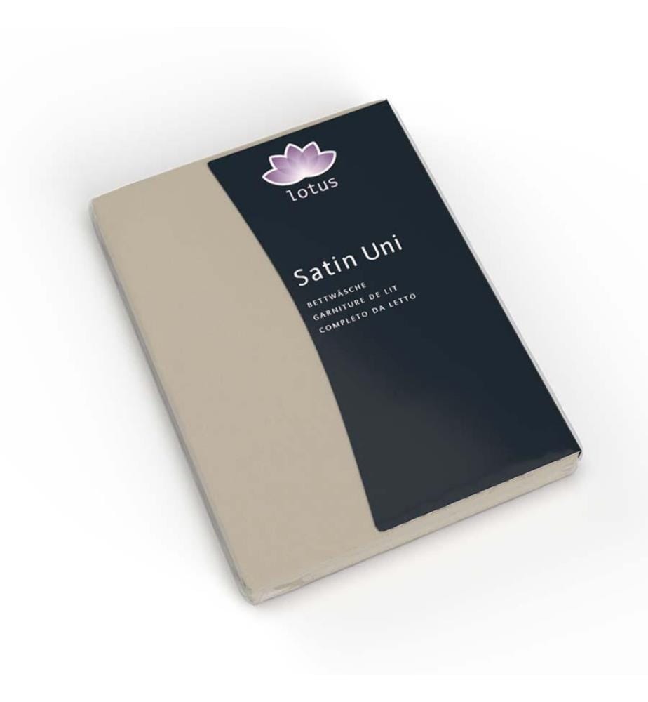 LOTUS - Literie satin uni taupe - 50 x 70 cm