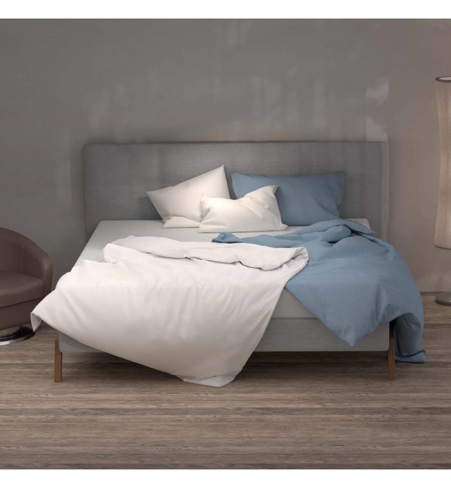 LOTUS - Literie flanelle unie laine blanche - 240 x 240 cm
