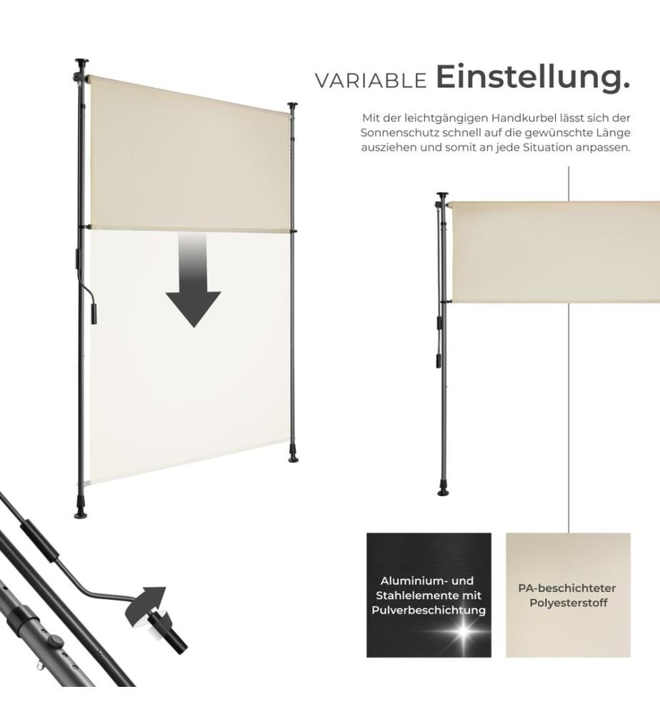 Klemmmarkise Taija mit Handkurbel - 100 x 310 cm, beige