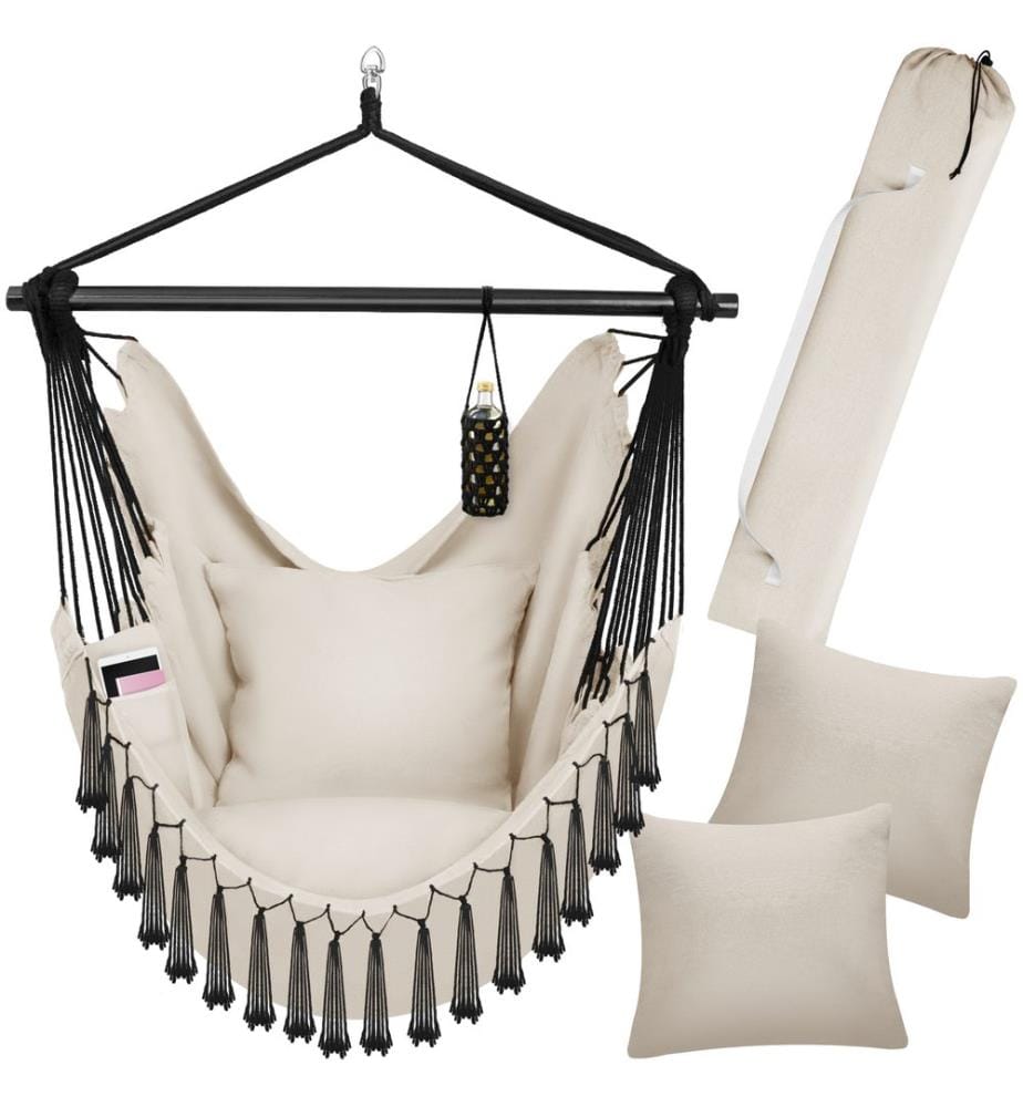 Hängesessel Malika, Boho-Style, Belastbarkeit 150kg - beige