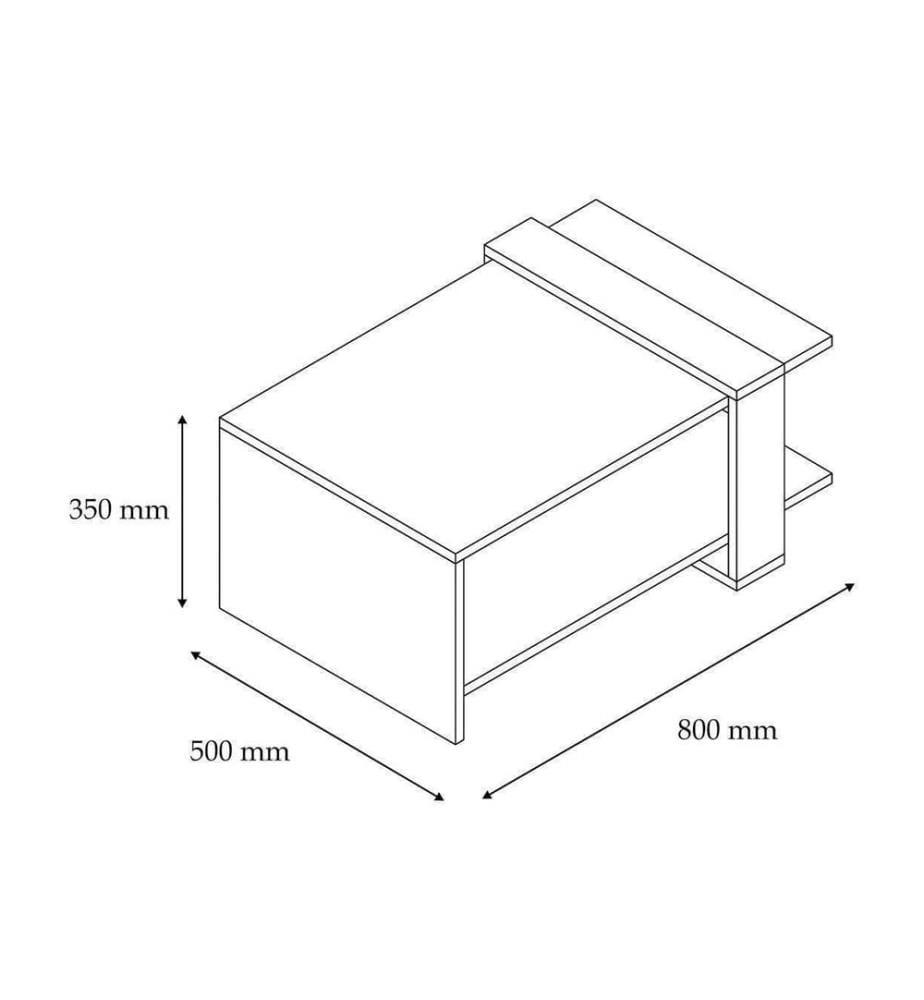 KALUNE DESIGN - Table Basse Ova - Brun Clair et Brun Foncé