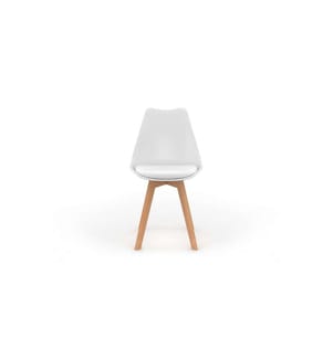 Lot de 6 Chaises Nordia - Blanc et Bois
