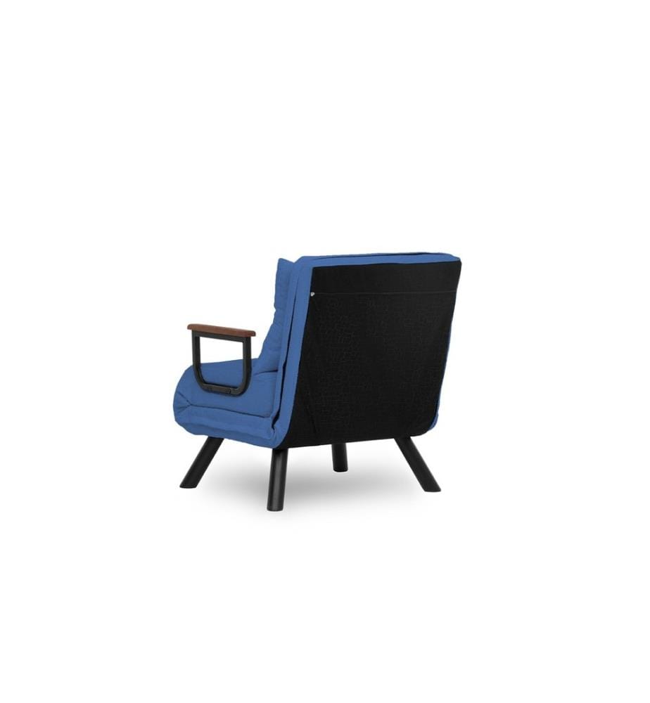 1-Seat Sofa-Bed, Blue, Metal Frame, Polyestere Fabric Fabric