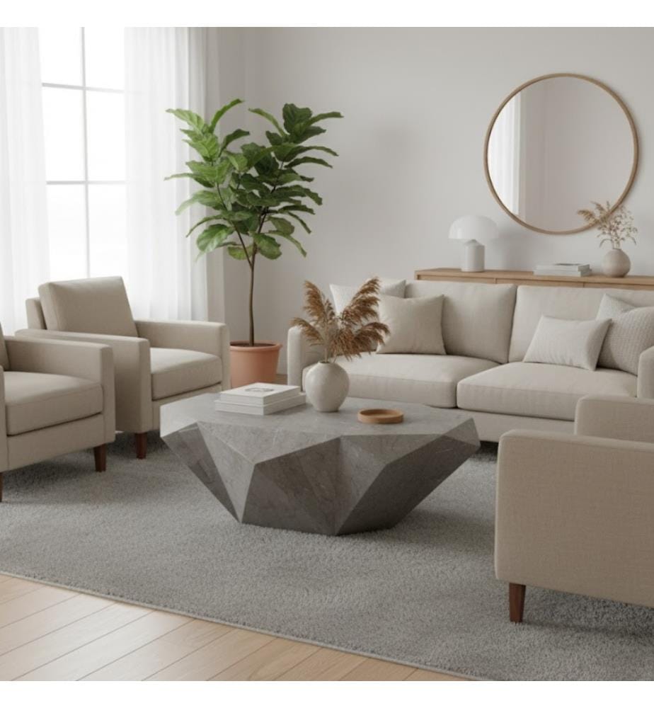 Diamond Fossil Stone Coffee Table 120x70x40 cm