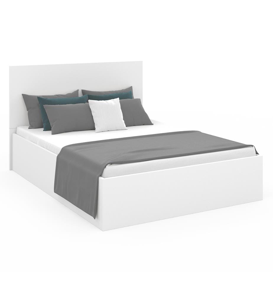 Sicilia box bed with box spring and headboard 160x200m - White