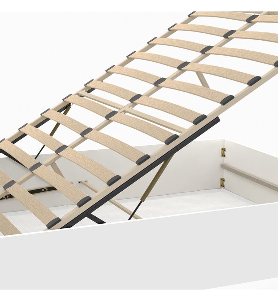 Sicilia box bed with box spring and headboard 160x200m - White